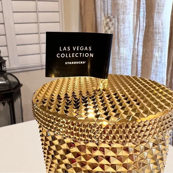 🌟🎰🌟 VENTI Las Vegas Starbucks cup. Gorgeous! Never used! 24oz Gold ṧ℘ᾰԻкʆ⑂! - Picture 9 of 15
